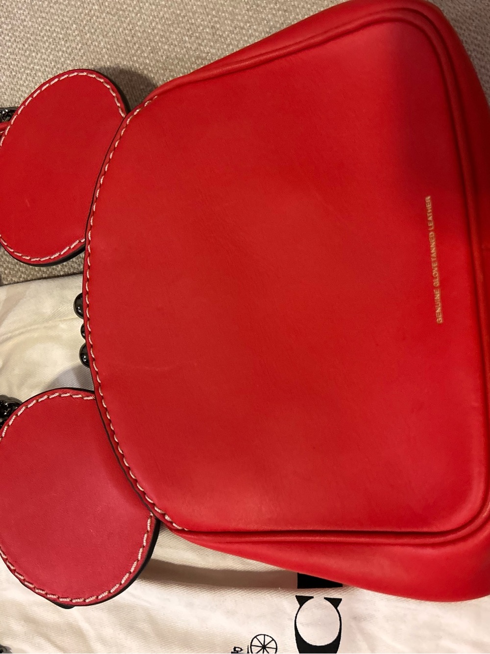 NWT Disney X Coach Mickey Mouse Red Leather Kisslock Crossbody